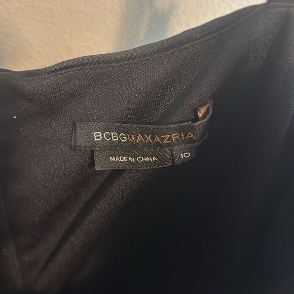 BCBGMAXAZRIA Womens Black Silk Polka Dot Layered Sleeveless Shift Dress Size 10 - Picture 5 of 8